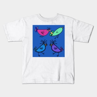 Simple Colorful Birds Kids T-Shirt